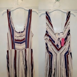 Xhilaration striped wide leg jumpsuit with bow